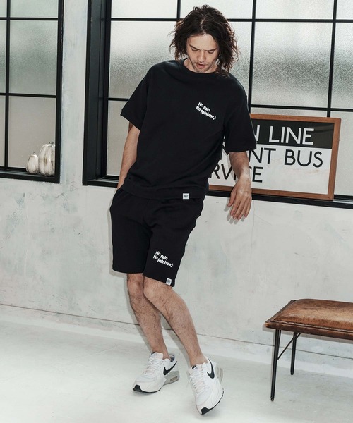 No Rain No Rainbow(ノーレインノーレインボー)の「mp14819-logo printed sweat shorts スウェットショートパンツ(NR26S-16)(その他パンツ・メンズ・ブラック/インディゴブルー/アッシュ・L/M/XL/S)」の8枚目の写真