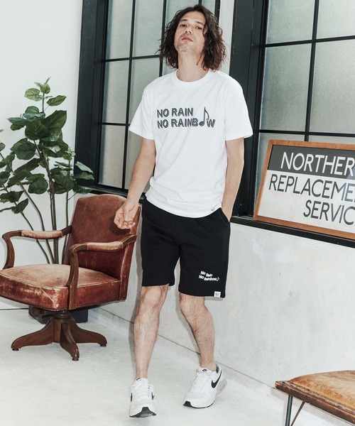 No Rain No Rainbow(ノーレインノーレインボー)の「mp14819-logo printed sweat shorts スウェットショートパンツ(NR26S-16)(その他パンツ・メンズ・ブラック/インディゴブルー/アッシュ・L/M/XL/S)」の9枚目の写真