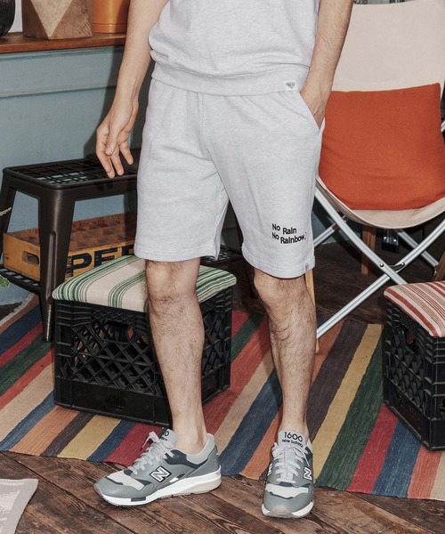 No Rain No Rainbow(ノーレインノーレインボー)の「mp14819-logo printed sweat shorts スウェットショートパンツ(NR26S-16)(その他パンツ・メンズ・ブラック/インディゴブルー/アッシュ・L/M/XL/S)」の11枚目の写真