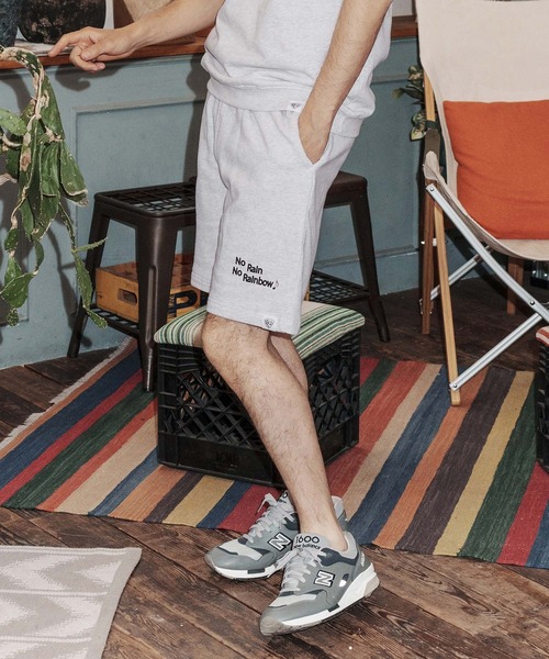 No Rain No Rainbow(ノーレインノーレインボー)の「mp14819-logo printed sweat shorts スウェットショートパンツ(NR26S-16)(その他パンツ・メンズ・ブラック/インディゴブルー/アッシュ・L/M/XL/S)」の12枚目の写真
