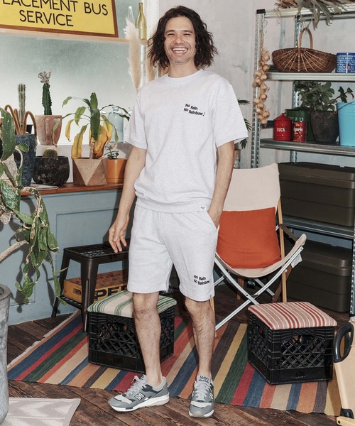 No Rain No Rainbow(ノーレインノーレインボー)の「mp14819-logo printed sweat shorts スウェットショートパンツ(NR26S-16)(その他パンツ・メンズ・ブラック/インディゴブルー/アッシュ・L/M/XL/S)」の13枚目の写真