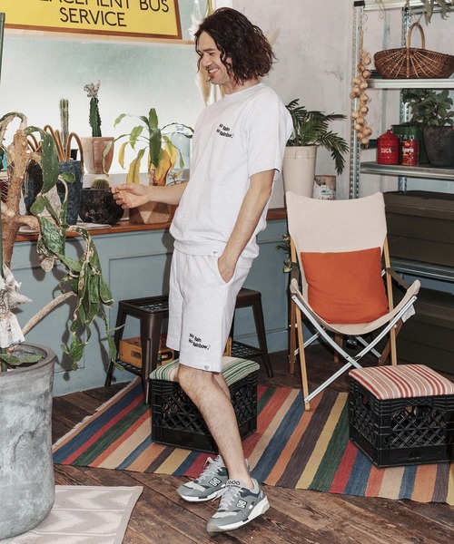 No Rain No Rainbow(ノーレインノーレインボー)の「mp14819-logo printed sweat shorts スウェットショートパンツ(NR26S-16)(その他パンツ・メンズ・ブラック/インディゴブルー/アッシュ・L/M/XL/S)」の14枚目の写真