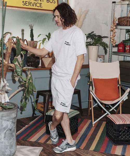 No Rain No Rainbow(ノーレインノーレインボー)の「mp14819-logo printed sweat shorts スウェットショートパンツ(NR26S-16)(その他パンツ・メンズ・ブラック/インディゴブルー/アッシュ・L/M/XL/S)」の15枚目の写真