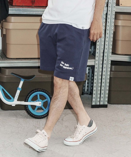 No Rain No Rainbow(ノーレインノーレインボー)の「mp14819-logo printed sweat shorts スウェットショートパンツ(NR26S-16)(その他パンツ・メンズ・ブラック/インディゴブルー/アッシュ・L/M/XL/S)」の17枚目の写真