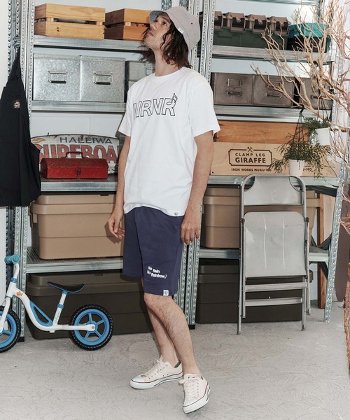 No Rain No Rainbow(ノーレインノーレインボー)の「mp14819-logo printed sweat shorts スウェットショートパンツ(NR26S-16)(その他パンツ・メンズ・ブラック/インディゴブルー/アッシュ・L/M/XL/S)」の21枚目の写真