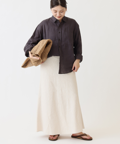 JOURNAL STANDARD(ジャーナルスタンダード)の「ラミーコットンツイルスカート(スカート・レディース・ブラック系その他/ホワイト×ホワイト・FREE)」の11枚目の写真