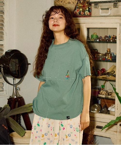 go slow caravan(ゴースローキャラバン)の「USA/C ラウンドヘムTEE W(Tシャツ/カットソー・レディース・ブラック/グリーン/イエロー/ホワイト・FREE)」の10枚目の写真