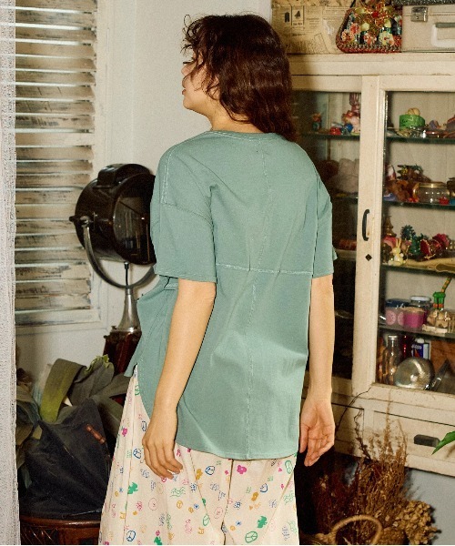 go slow caravan(ゴースローキャラバン)の「USA/C ラウンドヘムTEE W(Tシャツ/カットソー・レディース・ブラック/グリーン/イエロー/ホワイト・FREE)」の11枚目の写真