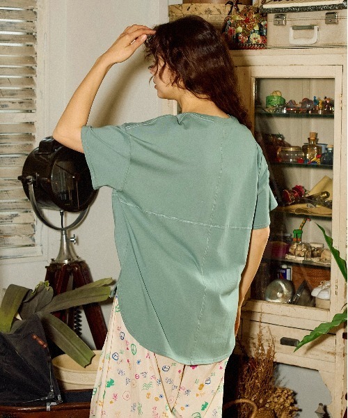 go slow caravan(ゴースローキャラバン)の「USA/C ラウンドヘムTEE W(Tシャツ/カットソー・レディース・ブラック/グリーン/イエロー/ホワイト・FREE)」の12枚目の写真