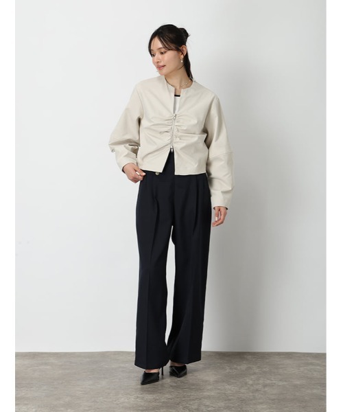 fifth（フィフス）の「コクーンダブルジップブルゾン（ブルゾン・レディース・アイボリー/ブラック・M）」の5枚目の写真