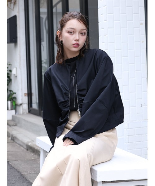 fifth（フィフス）の「コクーンダブルジップブルゾン（ブルゾン・レディース・アイボリー/ブラック・M）」の10枚目の写真