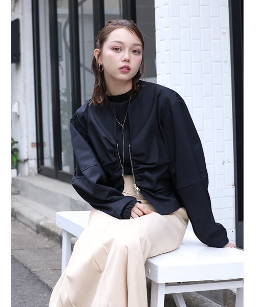 fifth（フィフス）の「コクーンダブルジップブルゾン（ブルゾン・レディース・アイボリー/ブラック・M）」の11枚目の写真