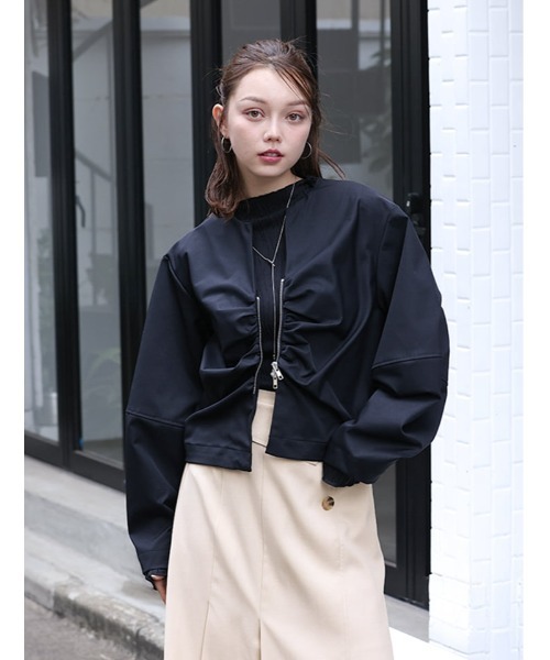 fifth（フィフス）の「コクーンダブルジップブルゾン（ブルゾン・レディース・アイボリー/ブラック・M）」の9枚目の写真