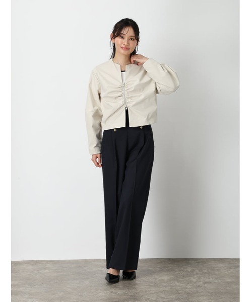 fifth（フィフス）の「コクーンダブルジップブルゾン（ブルゾン・レディース・アイボリー/ブラック・M）」の6枚目の写真