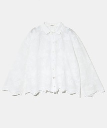 CUBE SUGAR | CUBE SUGAR/キューブシュガー　花刺繍 シアーシャツ(シャツ/ブラウス)
