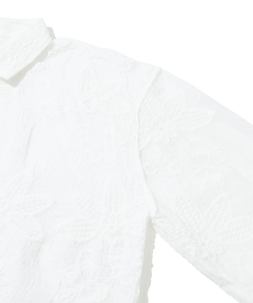 CUBE SUGAR（キューブシュガー）の「CUBE SUGAR/キューブシュガー　花刺繍 シアーシャツ（シャツ/ブラウス・レディース・ホワイト・FREE）」の3枚目の写真