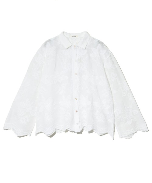 CUBE SUGAR（キューブシュガー）の「CUBE SUGAR/キューブシュガー　花刺繍 シアーシャツ（シャツ/ブラウス・レディース・ホワイト・FREE）」の7枚目の写真