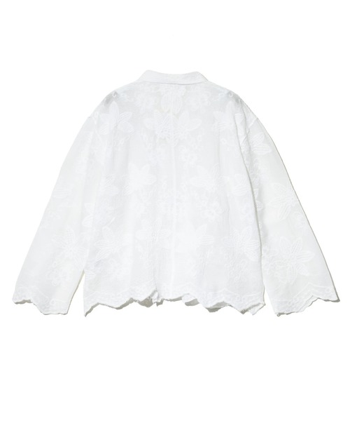 CUBE SUGAR（キューブシュガー）の「CUBE SUGAR/キューブシュガー　花刺繍 シアーシャツ（シャツ/ブラウス・レディース・ホワイト・FREE）」の8枚目の写真