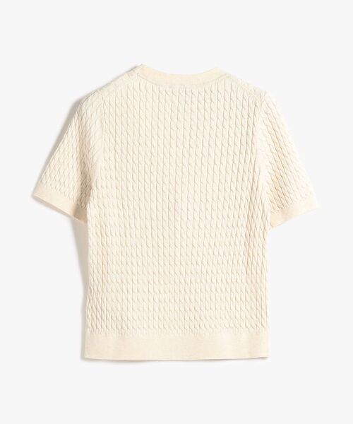 TOMMY HILFIGER（トミーヒルフィガー）の「コットンケーブルファインゲージクルーネックショートスリーブセーター（ニット/セーター・レディース・グレー/ブルー/ライトブルー/マルチ・X-SMALL/XX-SMALL/SMALL/MEDIUM）」の9枚目の写真