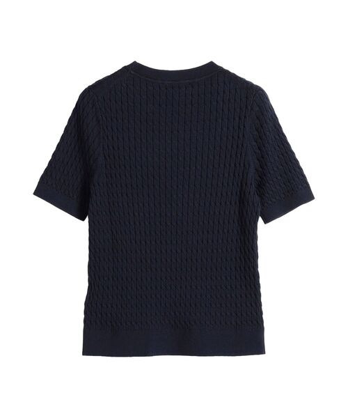 TOMMY HILFIGER（トミーヒルフィガー）の「コットンケーブルファインゲージクルーネックショートスリーブセーター（ニット/セーター・レディース・グレー/ブルー/ライトブルー/マルチ・X-SMALL/XX-SMALL/SMALL/MEDIUM）」の14枚目の写真