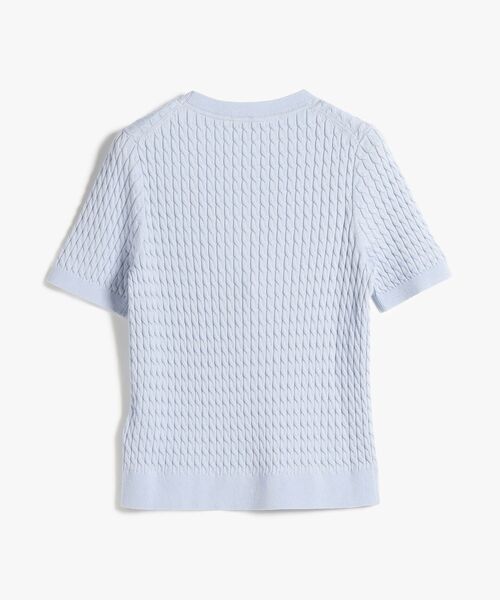 TOMMY HILFIGER（トミーヒルフィガー）の「コットンケーブルファインゲージクルーネックショートスリーブセーター（ニット/セーター・レディース・グレー/ブルー/ライトブルー/マルチ・X-SMALL/XX-SMALL/SMALL/MEDIUM）」の19枚目の写真