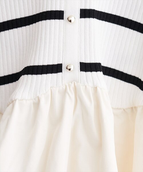 natural couture（ナチュラルクチュール）の「異素材ペプラム半袖ニット（ニット/セーター・レディース・ブラック/その他1/ネイビー/ピンク/オフホワイト/イエロー・FREE）」の10枚目の写真