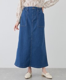 ストレッチデニムベイカースカート