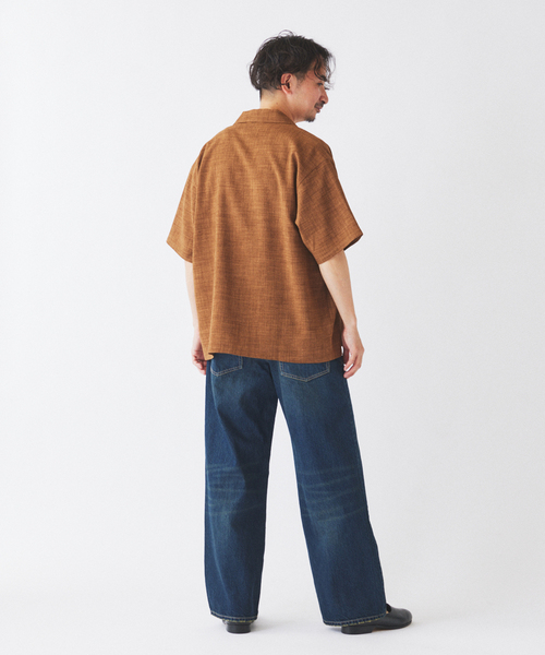 JOURNAL STANDARD relume(ジャーナルスタンダード レリューム)の「テックキャンバス レギュラーカラー 半袖シャツ(セットアップ対応可能)(シャツ/ブラウス・メンズ・ブラウン系その他/アイボリー/ブラック・MEDIUM/LARGE)」の19枚目の写真