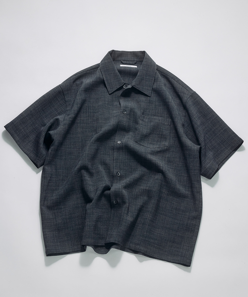 JOURNAL STANDARD relume(ジャーナルスタンダード レリューム)の「テックキャンバス レギュラーカラー 半袖シャツ(セットアップ対応可能)(シャツ/ブラウス・メンズ・ブラウン系その他/アイボリー/ブラック・MEDIUM/LARGE)」の14枚目の写真
