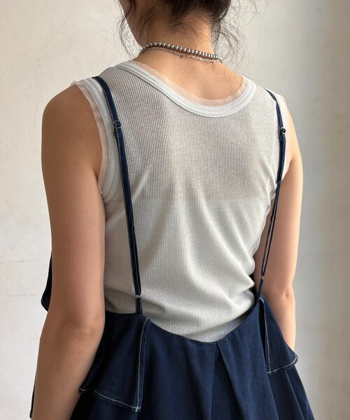 DouDou（ドゥドゥ）の「【WEB限定】 デニムフリルサロペット（つなぎ/オールインワン・レディース・インディゴブルー・FREE）」の19枚目の写真