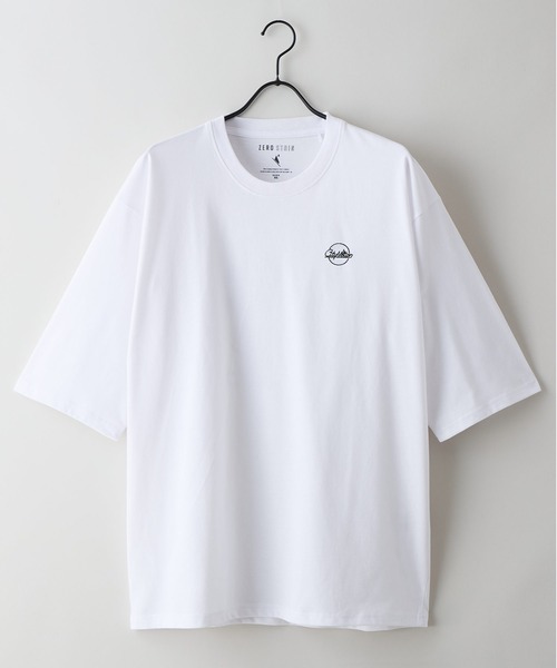 JEANS MATE（ジーンズメイト）の「【ZERO STAIN/ゼロステイン】汗染みの目立ちにくいTシャツ ZEROSTAIN ロゴ アニマル バックプリント オーバーサイズTシャツ 防汚 UVカット 綿タッチ・厚手（Tシャツ/カットソー・メンズ・ホワイト系その他2/ブラック系その他2/ブルー系その他/ホワイト系その他・X-LARGE/LARGE/MEDIUM）」の11枚目の写真