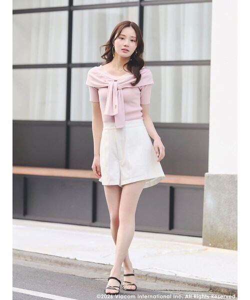 MERCURYDUO(マーキュリーデュオ)の「【EMILY IN PARISコラボ】レイヤードライクツイストニット(ニット/セーター・レディース・ピンク・FREE)」の13枚目の写真