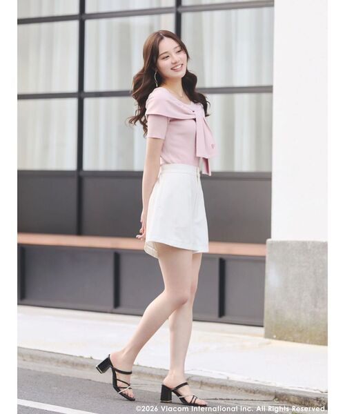 MERCURYDUO(マーキュリーデュオ)の「【EMILY IN PARISコラボ】レイヤードライクツイストニット(ニット/セーター・レディース・ピンク・FREE)」の14枚目の写真