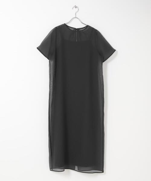 URBAN RESEARCH ROSSO WOMEN（アーバンリサーチ　ロッソ）の「ハーフスリーブオーガンジーバックオープンドレス（ワンピース・レディース・アイボリー/ブラック・FREE）」の20枚目の写真