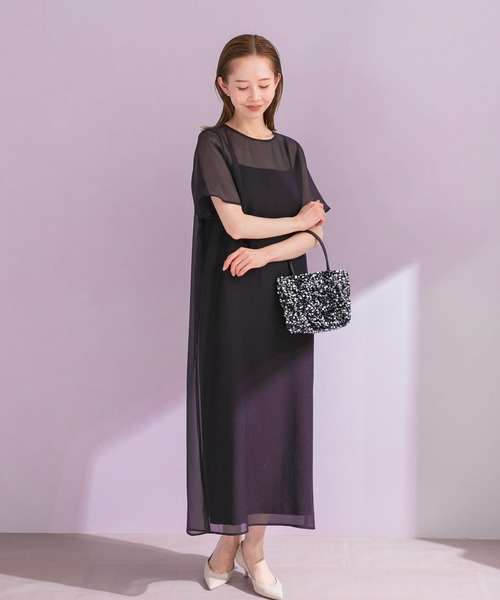 URBAN RESEARCH ROSSO WOMEN（アーバンリサーチ　ロッソ）の「ハーフスリーブオーガンジーバックオープンドレス（ワンピース・レディース・アイボリー/ブラック・FREE）」の10枚目の写真