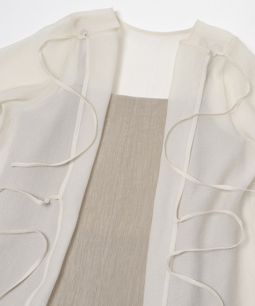 URBAN RESEARCH ROSSO WOMEN（アーバンリサーチ　ロッソ）の「ハーフスリーブオーガンジーバックオープンドレス（ワンピース・レディース・アイボリー/ブラック・FREE）」の18枚目の写真