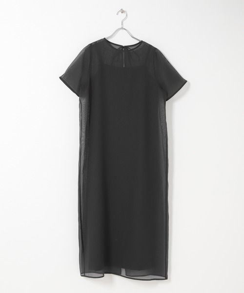 URBAN RESEARCH ROSSO WOMEN（アーバンリサーチ　ロッソ）の「ハーフスリーブオーガンジーバックオープンドレス（ワンピース・レディース・アイボリー/ブラック・FREE）」の19枚目の写真