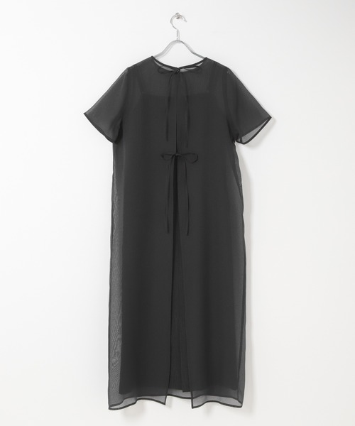 URBAN RESEARCH ROSSO WOMEN（アーバンリサーチ　ロッソ）の「ハーフスリーブオーガンジーバックオープンドレス（ワンピース・レディース・アイボリー/ブラック・FREE）」の22枚目の写真