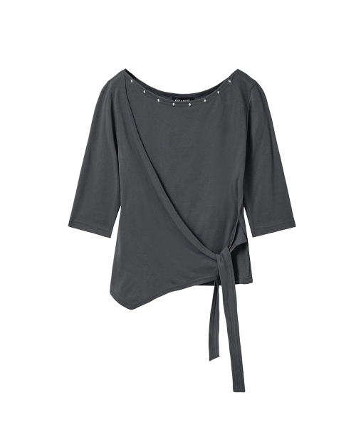 RENSE(レンセ)の「Stud Tie Top Charcoal(Tシャツ/カットソー・レディース・その他・OS)」の2枚目の写真