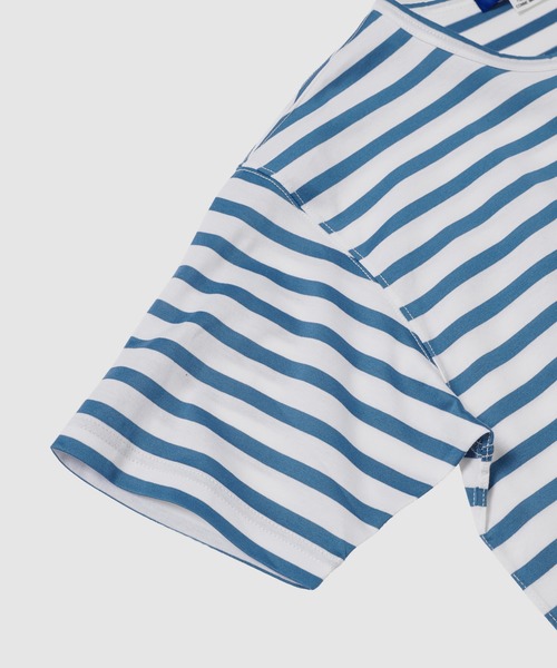 JUNYA WATANABE MAN(ジュンヤワタナベマン)の「COTTON BORDER T-SHIRTS(Tシャツ/カットソー・メンズ・ホワイト×ブルー・S/M/L/XL)」の4枚目の写真