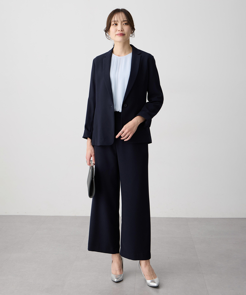 A/C DESIGN BY ALPHA CUBIC（エーシーデザインバイアルファキュービック）の「ストレッチジョーゼットストレートパンツ【接触冷感・UVカット・吸水速乾・セットアップ対応・大きいサイズあり】（その他パンツ・レディース・ブラック/ベージュ/ネイビー・61/64/67/70/73/76）」の5枚目の写真