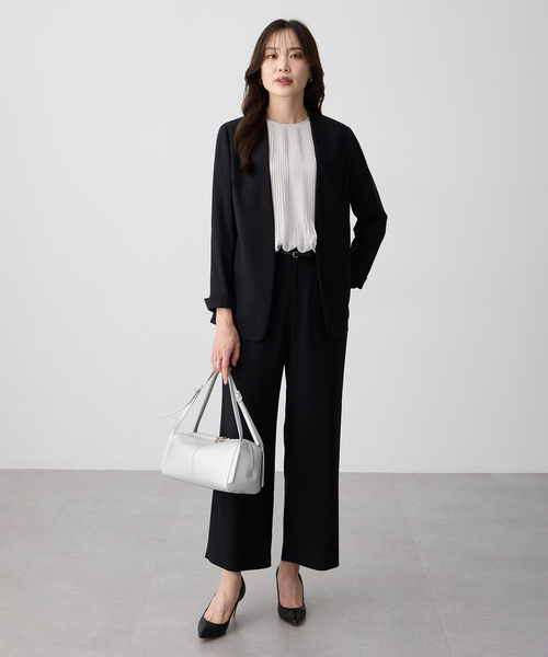 A/C DESIGN BY ALPHA CUBIC（エーシーデザインバイアルファキュービック）の「ストレッチジョーゼットストレートパンツ【接触冷感・UVカット・吸水速乾・セットアップ対応・大きいサイズあり】（その他パンツ・レディース・ブラック/ベージュ/ネイビー・61/64/67/70/73/76）」の9枚目の写真