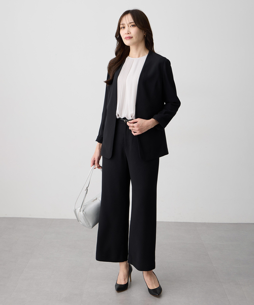 A/C DESIGN BY ALPHA CUBIC（エーシーデザインバイアルファキュービック）の「ストレッチジョーゼットストレートパンツ【接触冷感・UVカット・吸水速乾・セットアップ対応・大きいサイズあり】（その他パンツ・レディース・ブラック/ベージュ/ネイビー・61/64/67/70/73/76）」の10枚目の写真