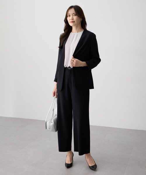 A/C DESIGN BY ALPHA CUBIC（エーシーデザインバイアルファキュービック）の「ストレッチジョーゼットストレートパンツ【接触冷感・UVカット・吸水速乾・セットアップ対応・大きいサイズあり】（その他パンツ・レディース・ブラック/ベージュ/ネイビー・61/64/67/70/73/76）」の11枚目の写真