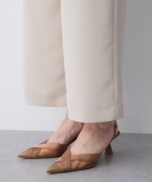 A/C DESIGN BY ALPHA CUBIC（エーシーデザインバイアルファキュービック）の「ストレッチジョーゼットストレートパンツ【接触冷感・UVカット・吸水速乾・セットアップ対応・大きいサイズあり】（その他パンツ・レディース・ブラック/ベージュ/ネイビー・61/64/67/70/73/76）」の18枚目の写真