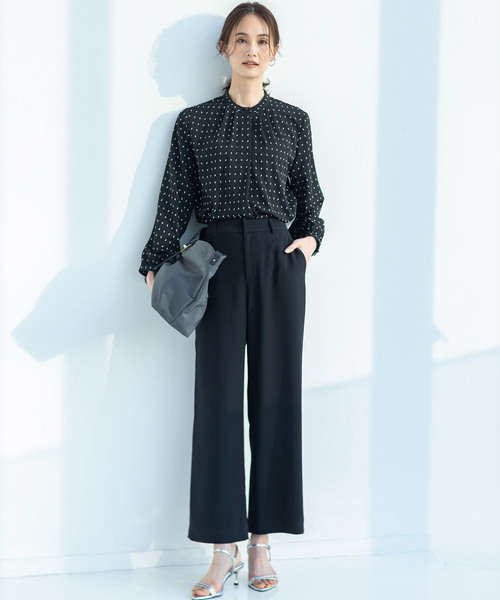 A/C DESIGN BY ALPHA CUBIC（エーシーデザインバイアルファキュービック）の「ストレッチジョーゼットストレートパンツ【接触冷感・UVカット・吸水速乾・セットアップ対応・大きいサイズあり】（その他パンツ・レディース・ブラック/ベージュ/ネイビー・61/64/67/70/73/76）」の19枚目の写真