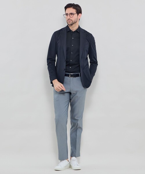 MACKINTOSH LONDON(マッキントッシュ ロンドン)の「【FLEX JERSEY】ハウンドトゥースサッカージャージージャケット(テーラードジャケット・メンズ・ダークネイビー/ライトグレー・36/38/40)」の4枚目の写真