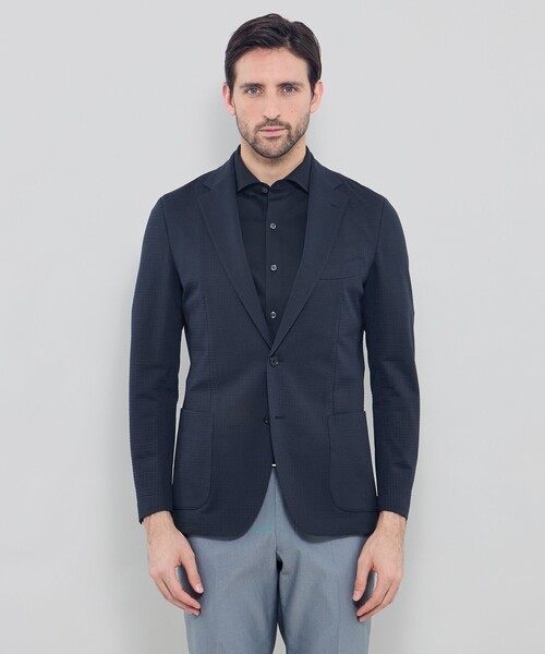 MACKINTOSH LONDON(マッキントッシュ ロンドン)の「【FLEX JERSEY】ハウンドトゥースサッカージャージージャケット(テーラードジャケット・メンズ・ダークネイビー/ライトグレー・36/38/40)」の5枚目の写真