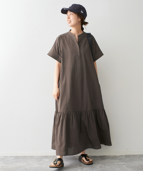 Spick & Span(スピックアンドスパン)の「《追加》ローンティアードマキシワンピース(ワンピース・レディース・ブラウン/ブラック・FREE)」の4枚目の写真