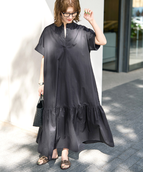 Spick & Span(スピックアンドスパン)の「《追加》ローンティアードマキシワンピース(ワンピース・レディース・ブラウン/ブラック・FREE)」の5枚目の写真